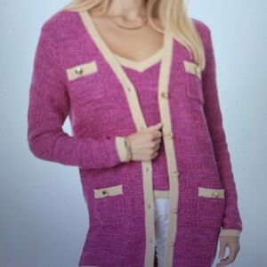 Lilly Pulitzer Tannery sweater set Pink Cardigan,‎ NWOT, size Medium